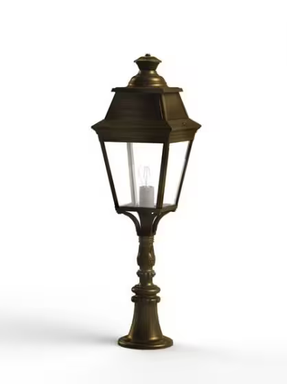 Avenue 3 Model 6 Clear Glass Pillar Mount Lantern