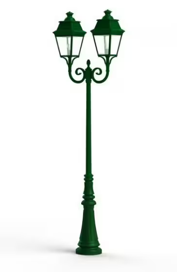 Avenue 3 Large Double Arm Clear Glass Lamp Post with Minimalist lines style lantern