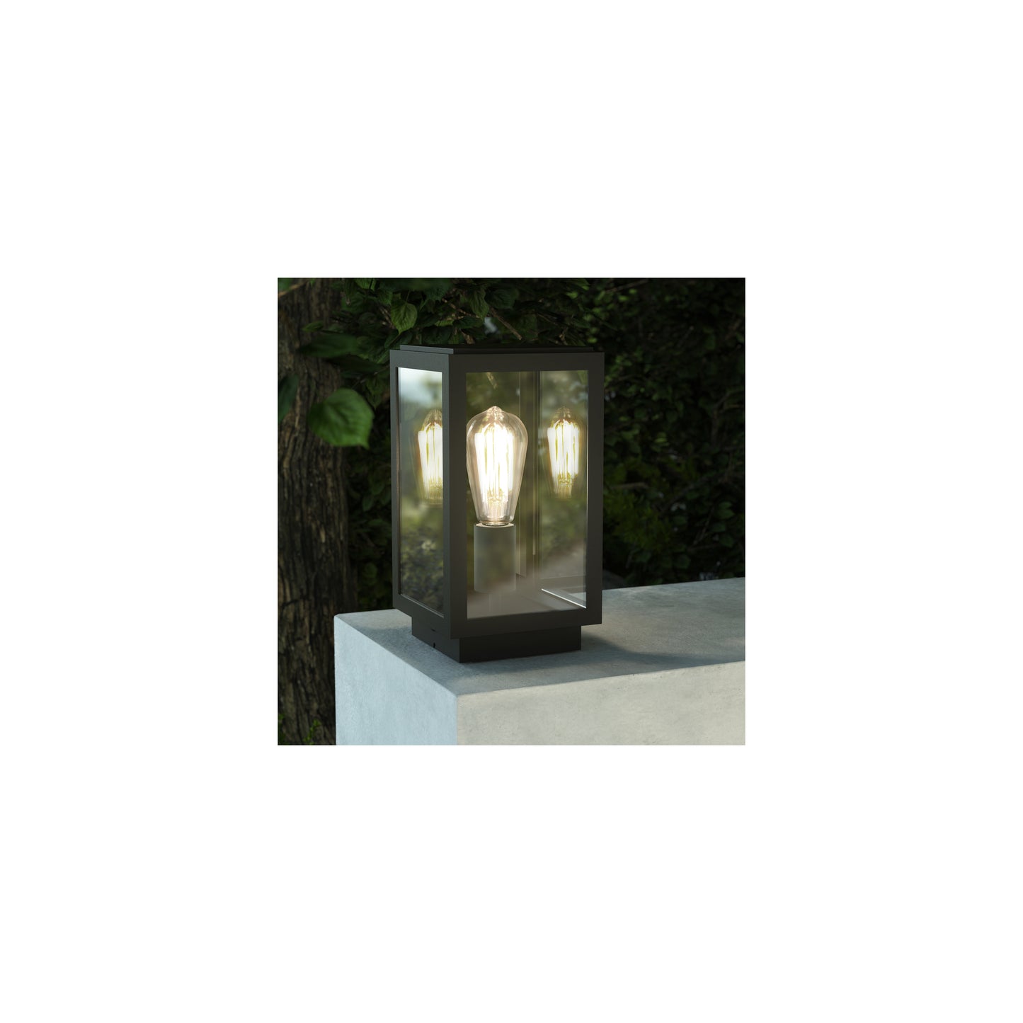 Homefield Outdoor LED Pedestal Textured Black