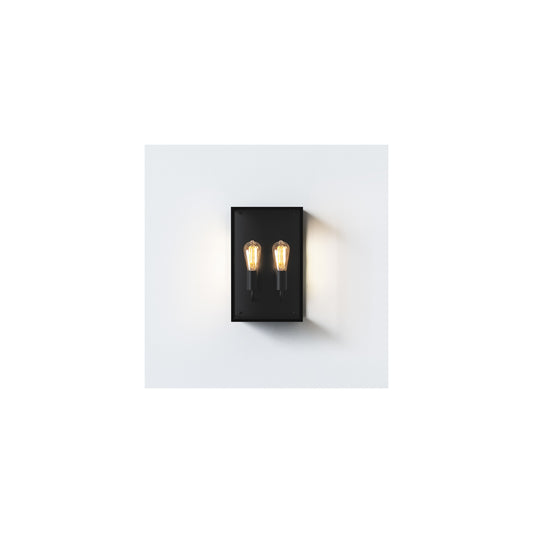 Messina Twin Outdoor Wall Light Black