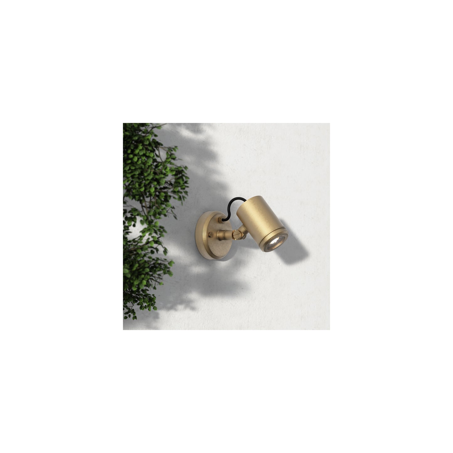 Jura Single Outdoor LED Wall Spotlight Coastal Brass