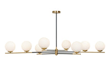 Harmony 8-Light Pendant Satin Brass with Opal Glass