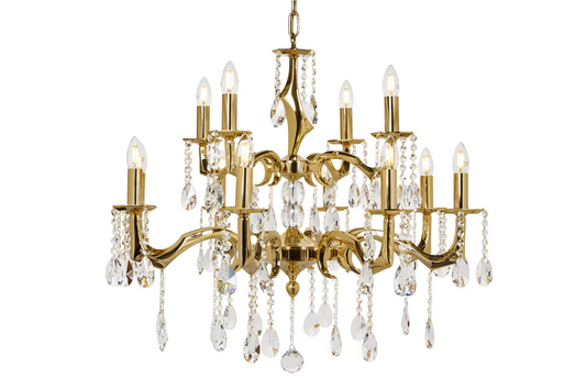 Majestic 12-Light Chandelier with Clear Crystal
