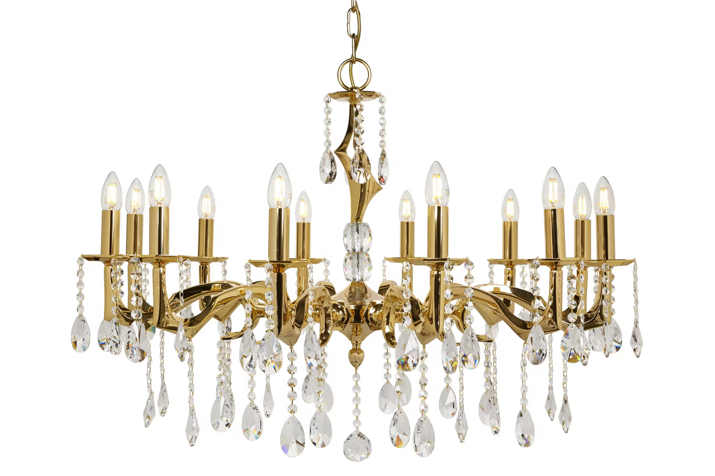 Majestic 12-Light Chandelier with Clear Crystal