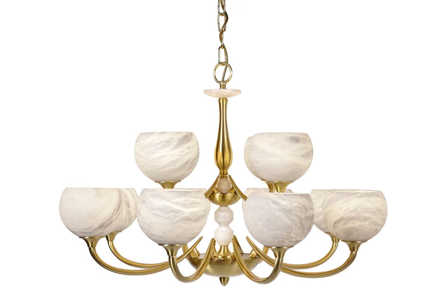 Marlena 12-Light Chandelier with Natural Alabaster