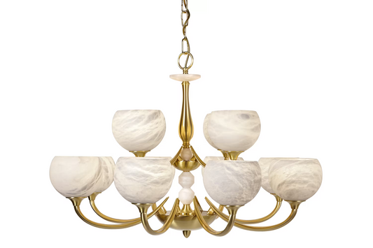 Marlena 12-Light Chandelier with Natural Alabaster