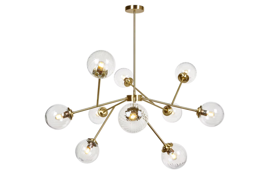 Globus 8-Light Pendant with Ribbed Clear Glass