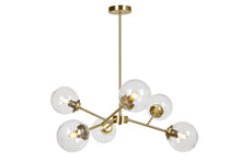 Globus 6-Light Pendant with Ribbed Clear Glass