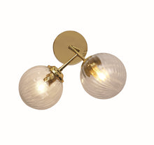 Globus Double Wall Light with Ribbed Clear Glass