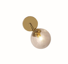 Globus Wall Light with Ribbed Clear Glass