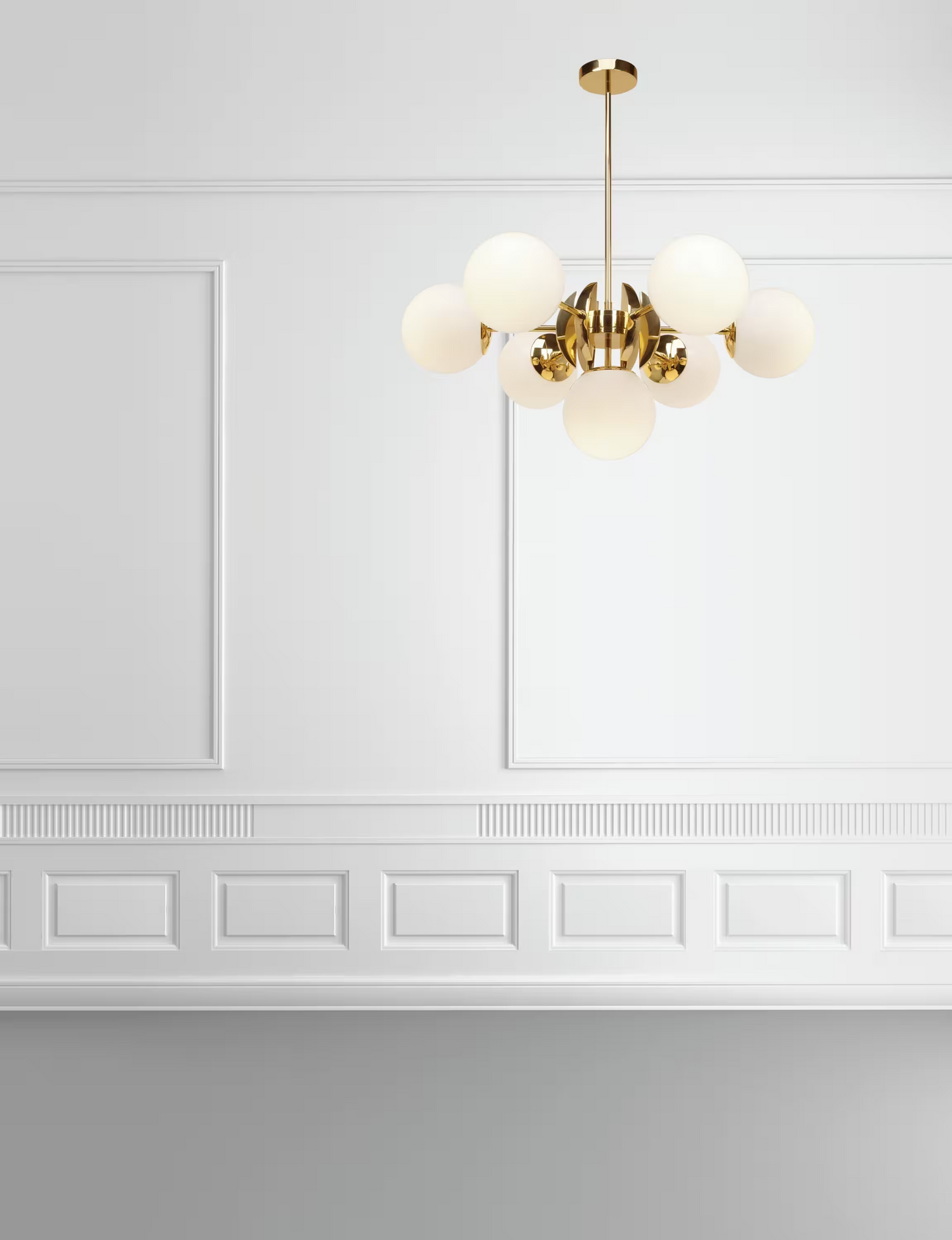 Sixty 6-Light Pendant with White Glass