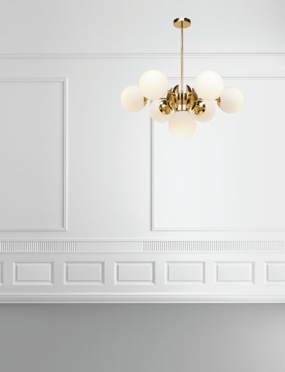 Sixty 6-Light Pendant with White Glass