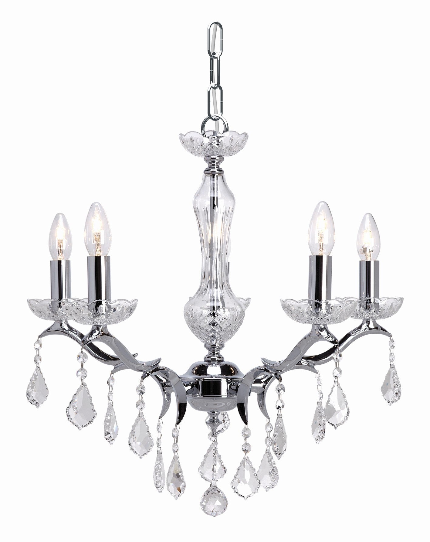 Isabella 5-Light Chandelier with 24% Lead Crystal