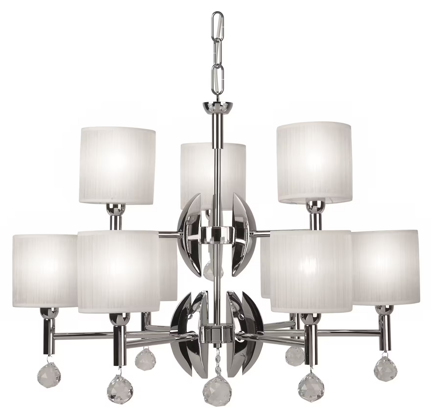 Mandarina 9-Light Chandelier with White Shade
