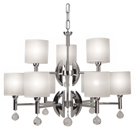 Mandarina 9-Light Chandelier with White Shade