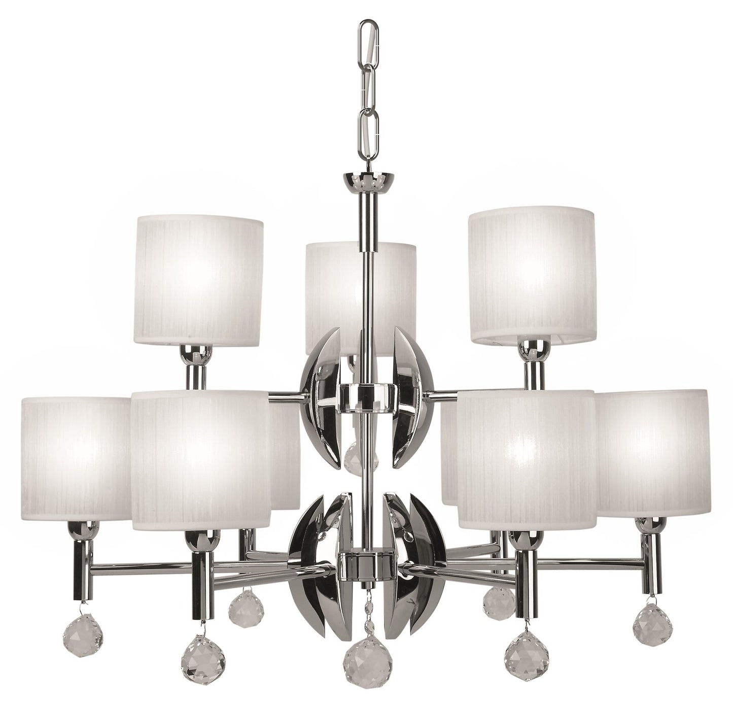 Mandarina 9-Light Chandelier with White Shade