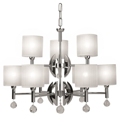 Mandarina 9-Light Chandelier with White Shade