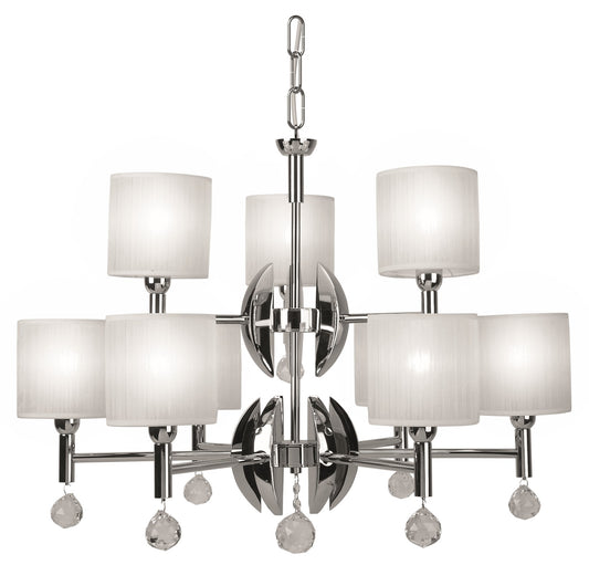 Mandarina 9-Light Chandelier with White Shade