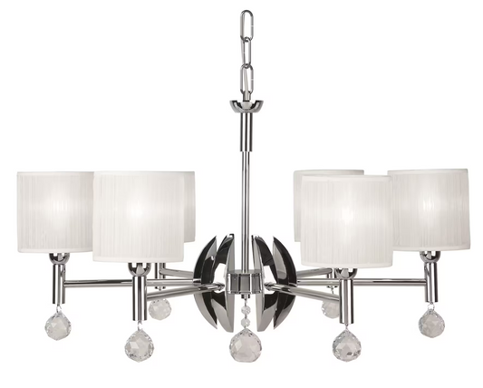 Mandarina 6-Light Chandelier with White Shade