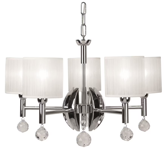 Mandarina 5-Light Chandelier with White Shade
