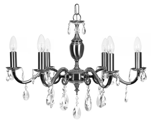 Lorraine 6-Light Chandelier with Asfour Lead Crystal