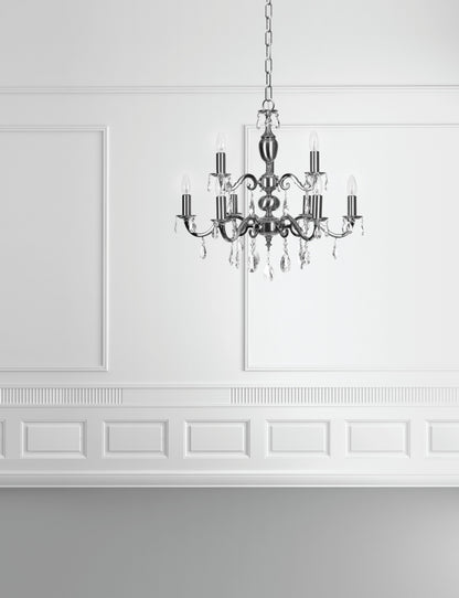 Lorraine 6-Light Chandelier with Asfour Lead Crystal