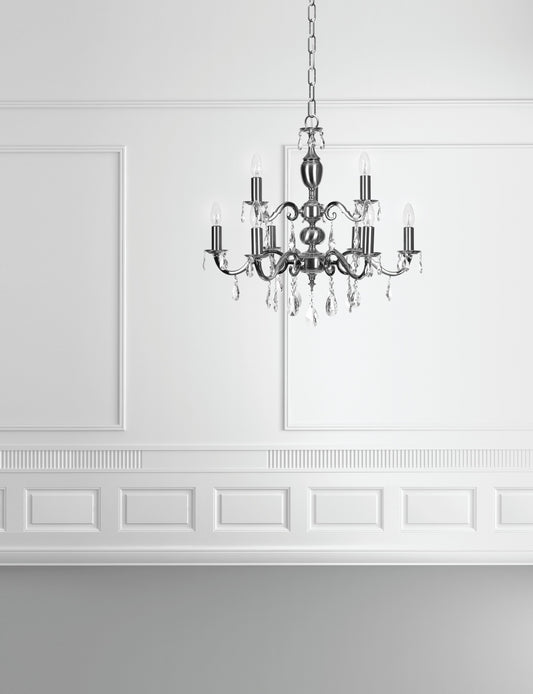 Lorraine 6-Light Chandelier with Asfour Lead Crystal