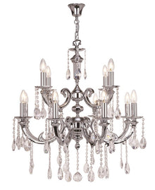 Luxor 12-Light Chandelier with Asfour Lead Crystal