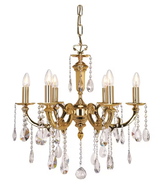 Luxor 6-Light Chandelier with Asfour Lead Crystal