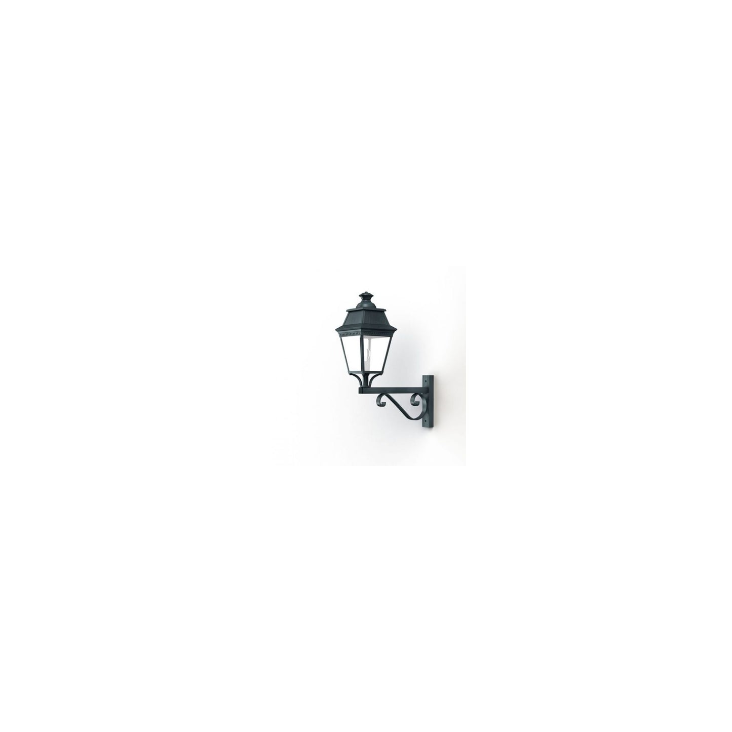 Avenue 3 Clear Glass Upwards Wall Bracket with Four-Sided Lantern