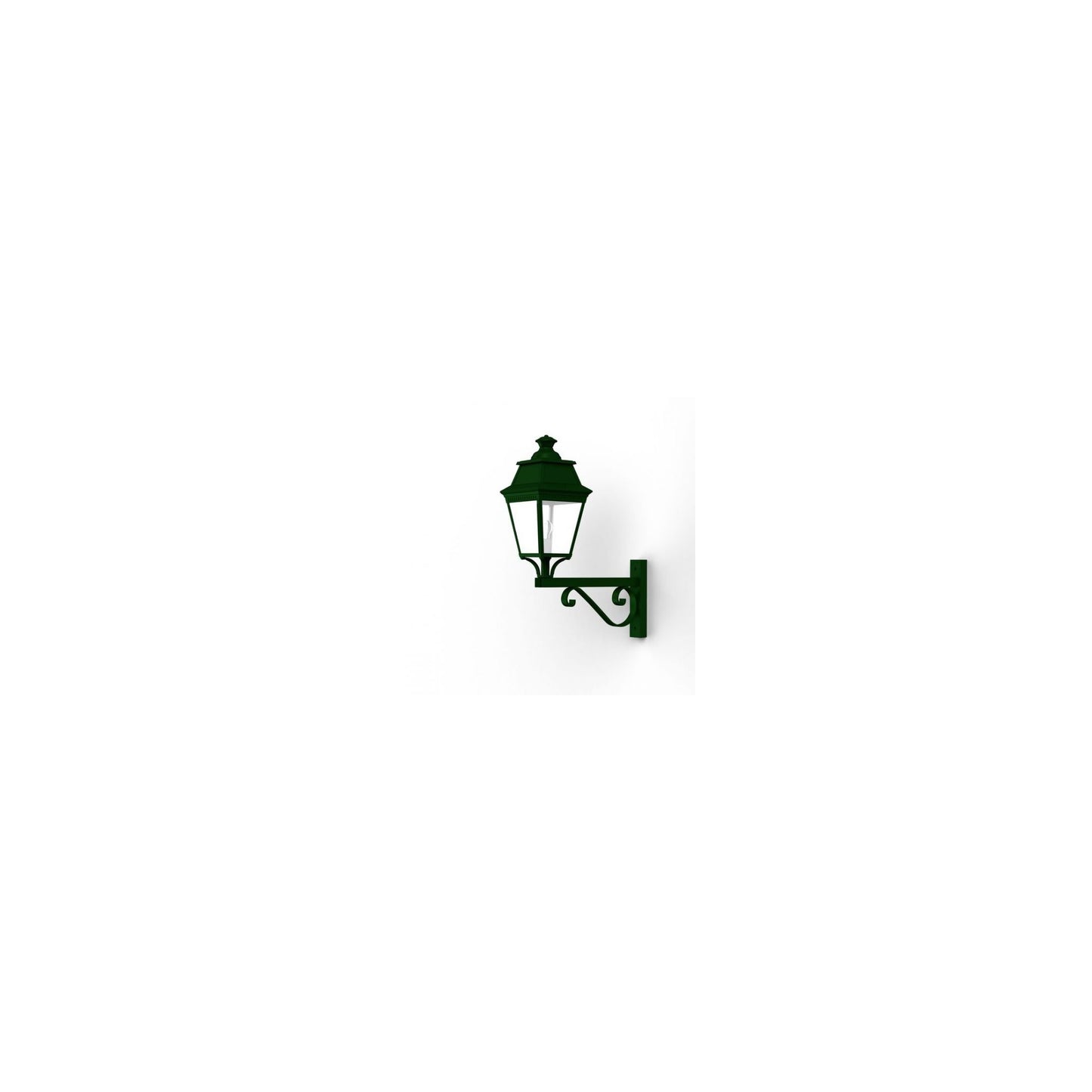 Avenue 3 Clear Glass Upwards Wall Bracket with Four-Sided Lantern