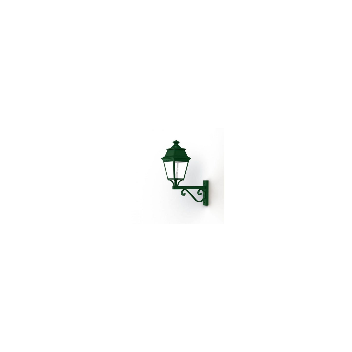 Avenue 3 Clear Glass Upwards Wall Bracket with Four-Sided Lantern