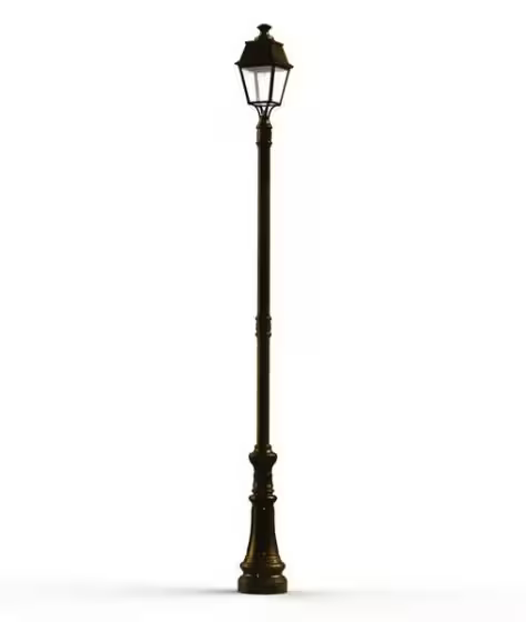 Avenue 4 Large Opal Glass Street Lamp with Four-Sided Lantern