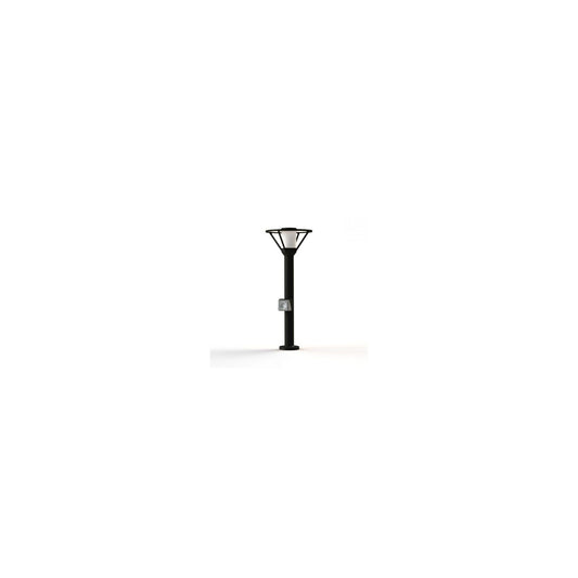 Bermude Small Frosted Glass Socket Bollard with White Reflector