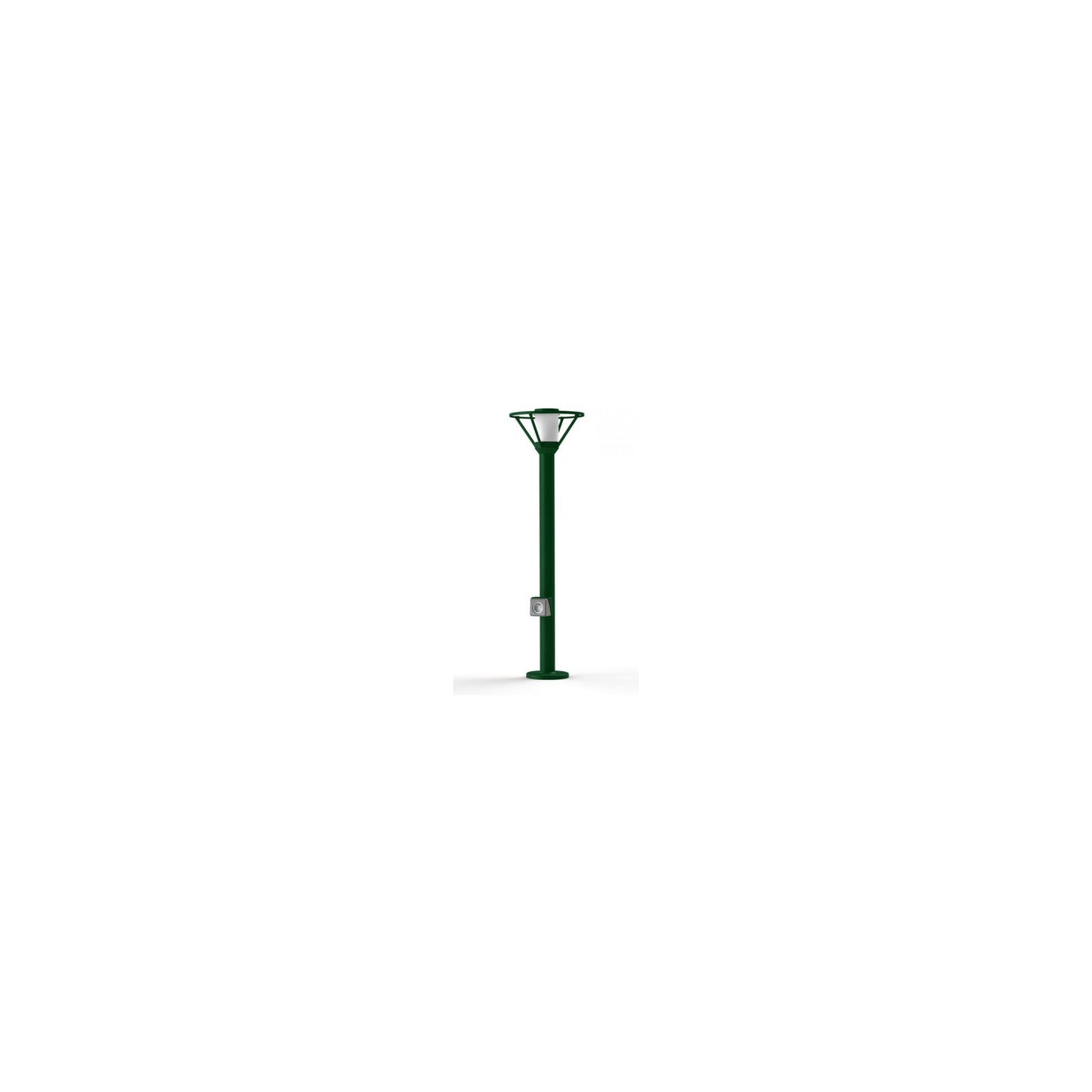 Bermude Large Frosted Glass Socket Bollard with White Reflector