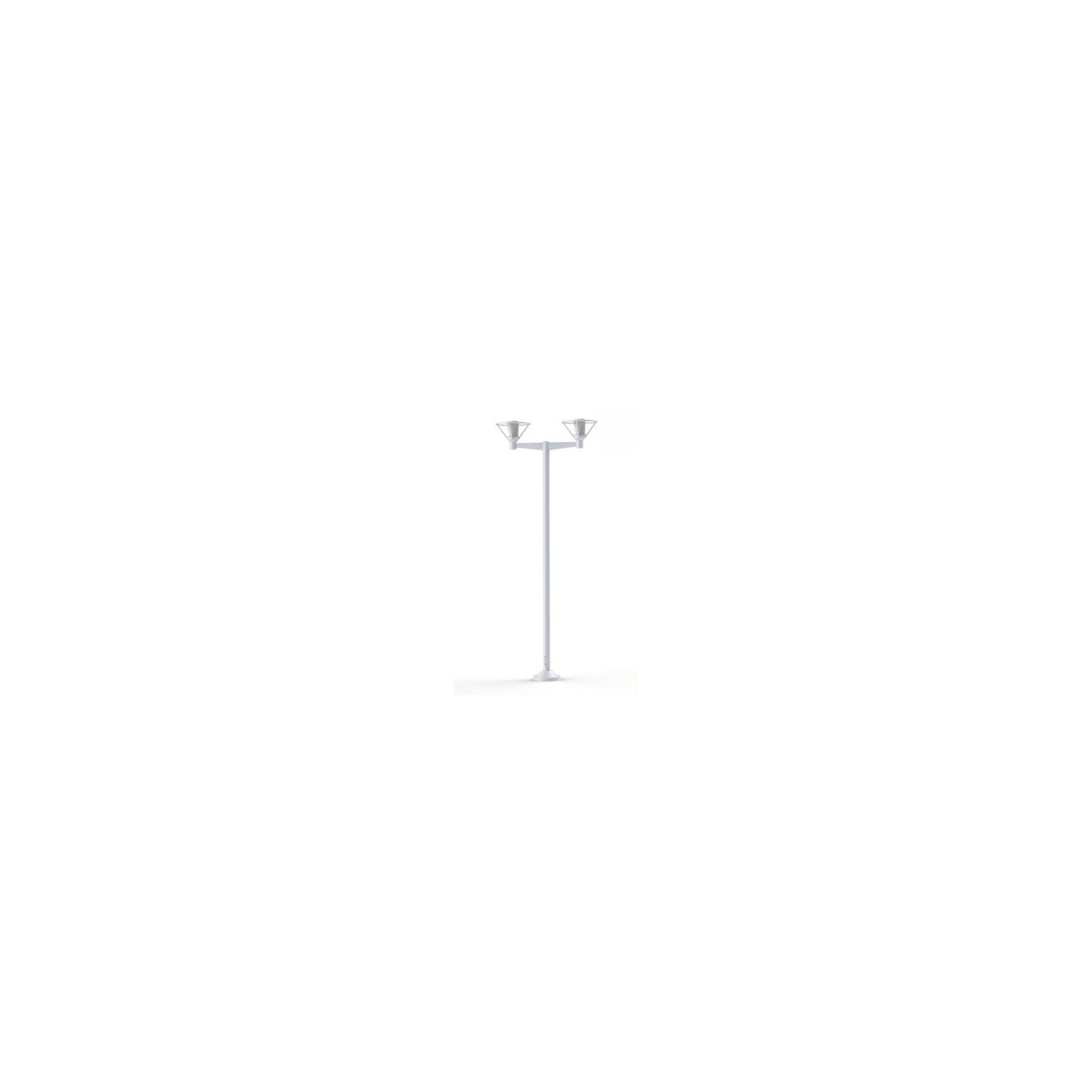 Bermude Large Double Arm Frosted Glass Lamp Post with White Reflector