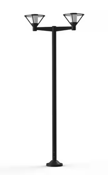 Bermude Large Double Arm Frosted Glass Lamp Post