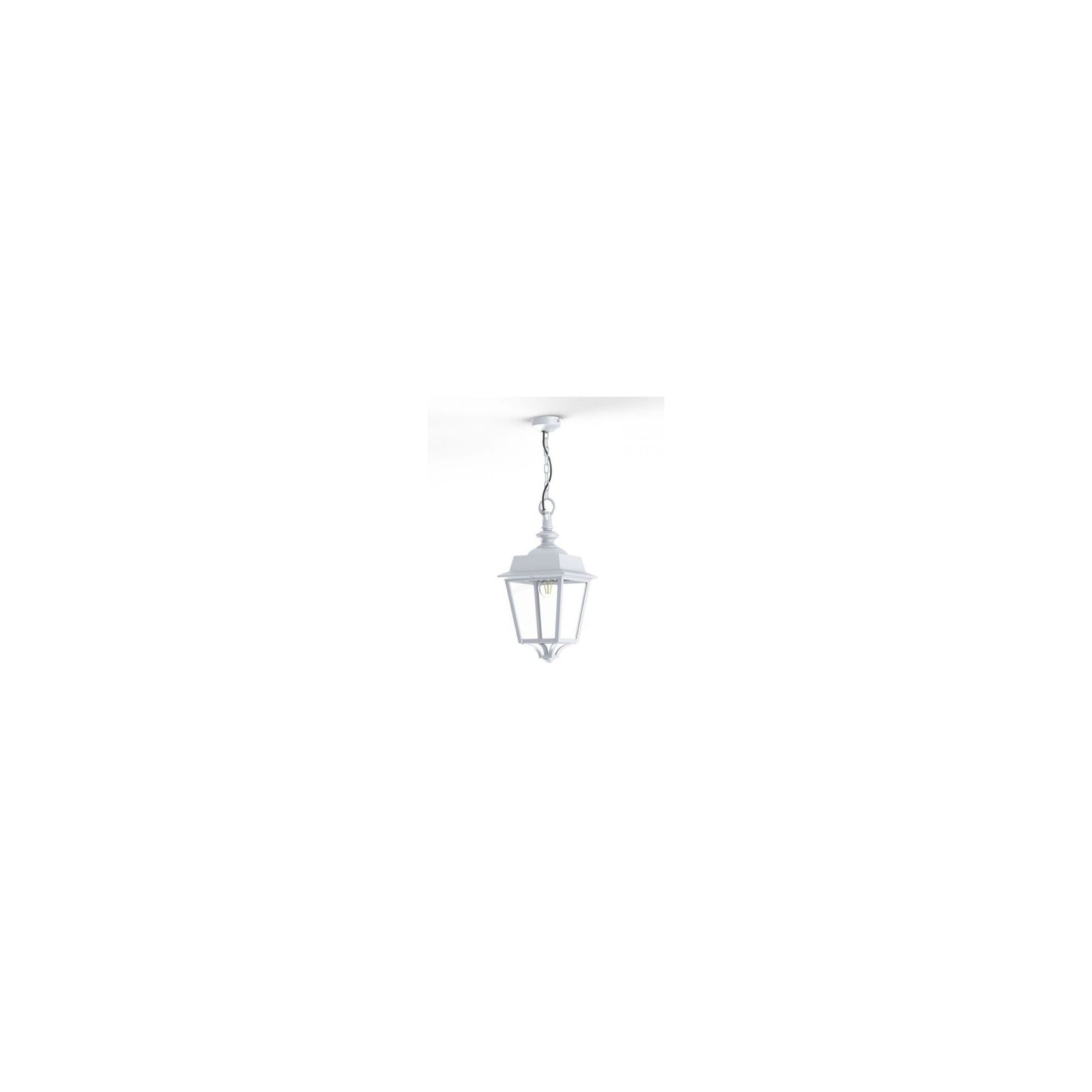 Place des Vosges 1 Evolution Clear Glass Chain Pendant with Four-Sided Lantern