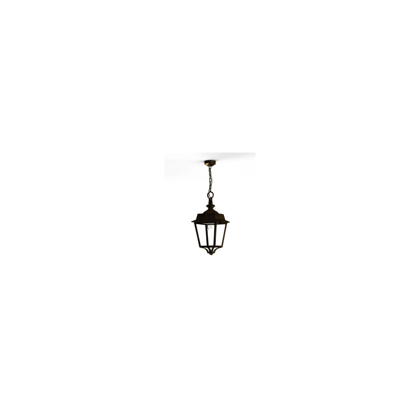Place des Vosges 1 Evolution Clear Glass Chain Pendant with Four-Sided Lantern