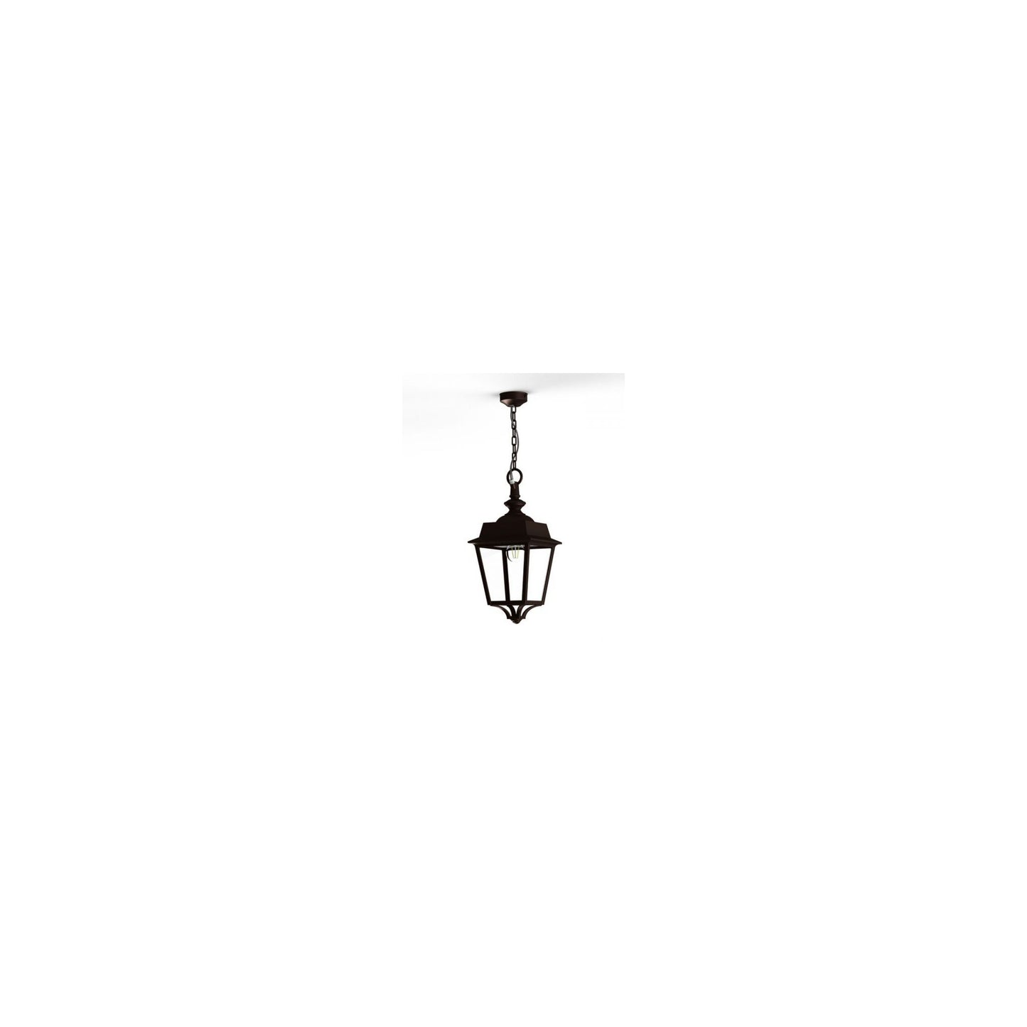 Place des Vosges 1 Evolution Clear Glass Chain Pendant with Four-Sided Lantern