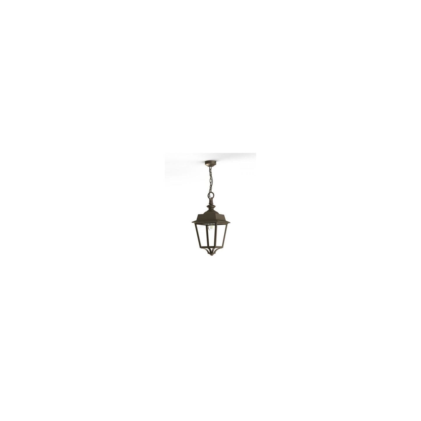 Place des Vosges 1 Evolution Clear Glass Chain Pendant with Four-Sided Lantern