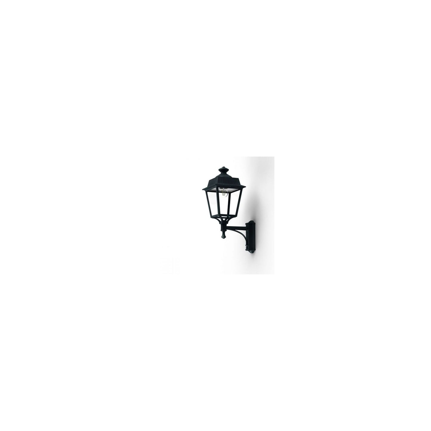 Place des Vosges 1 Evolution Model 3 Clear Glass Upwards Wall Bracket with Four-Sided Lantern