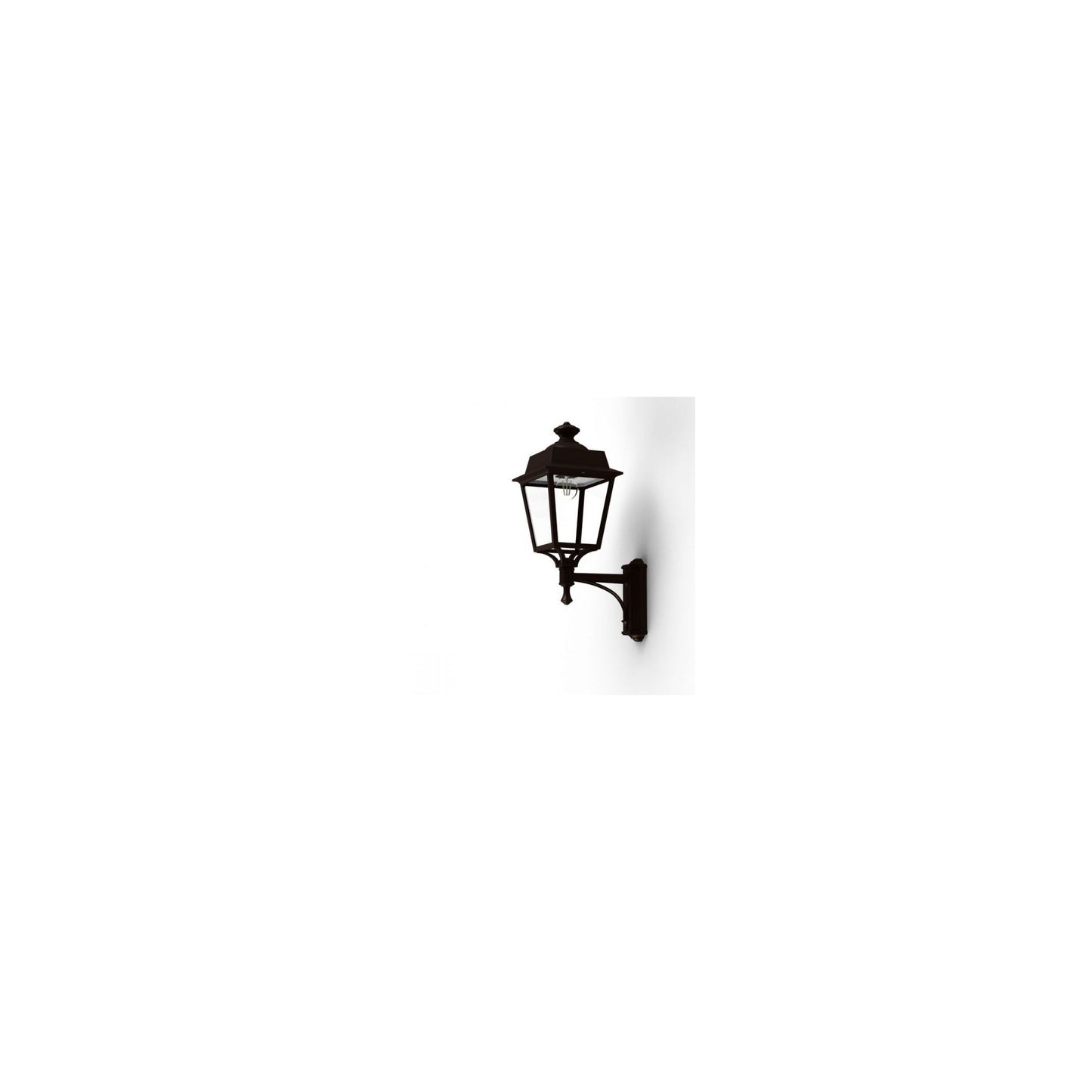 Place des Vosges 1 Evolution Model 3 Clear Glass Upwards Wall Bracket with Four-Sided Lantern