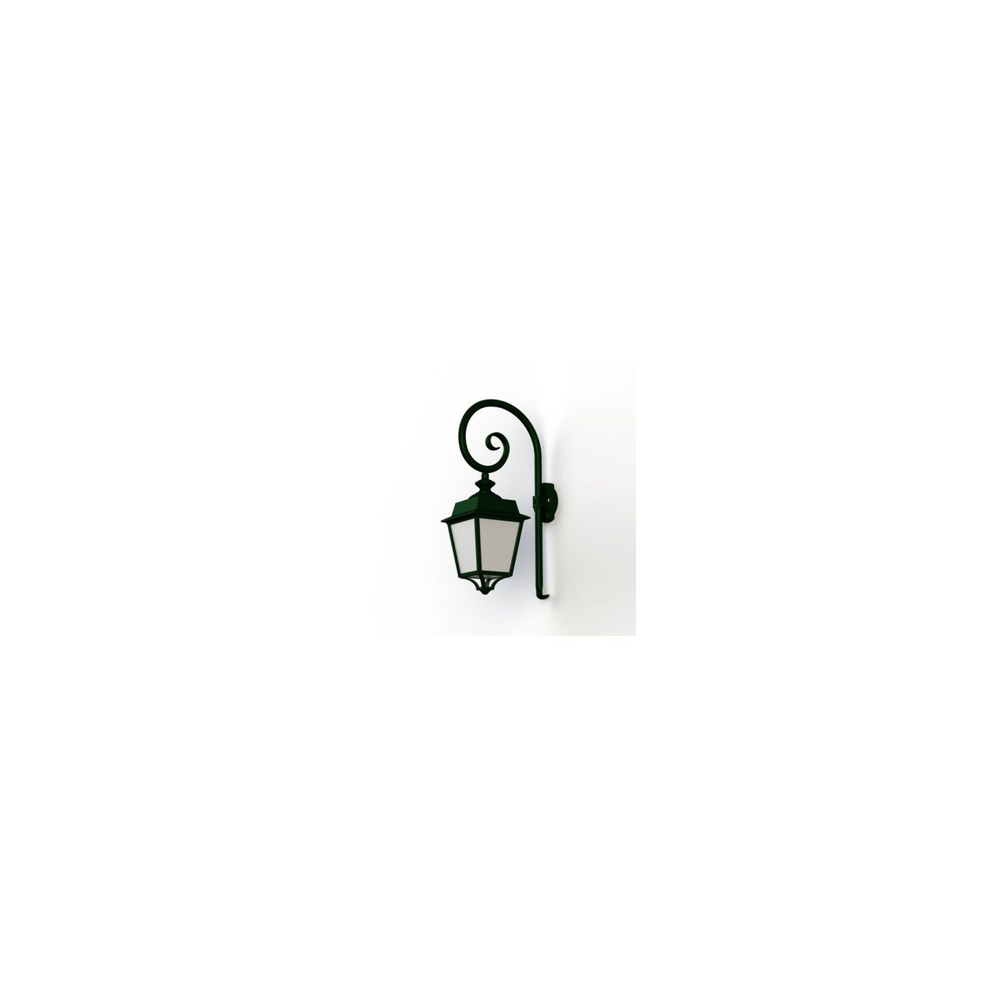 Place des Vosges 1 Evolution Model 5 Opal Glass Swan Neck Wall Bracket with Injection-Moulded Aluminium