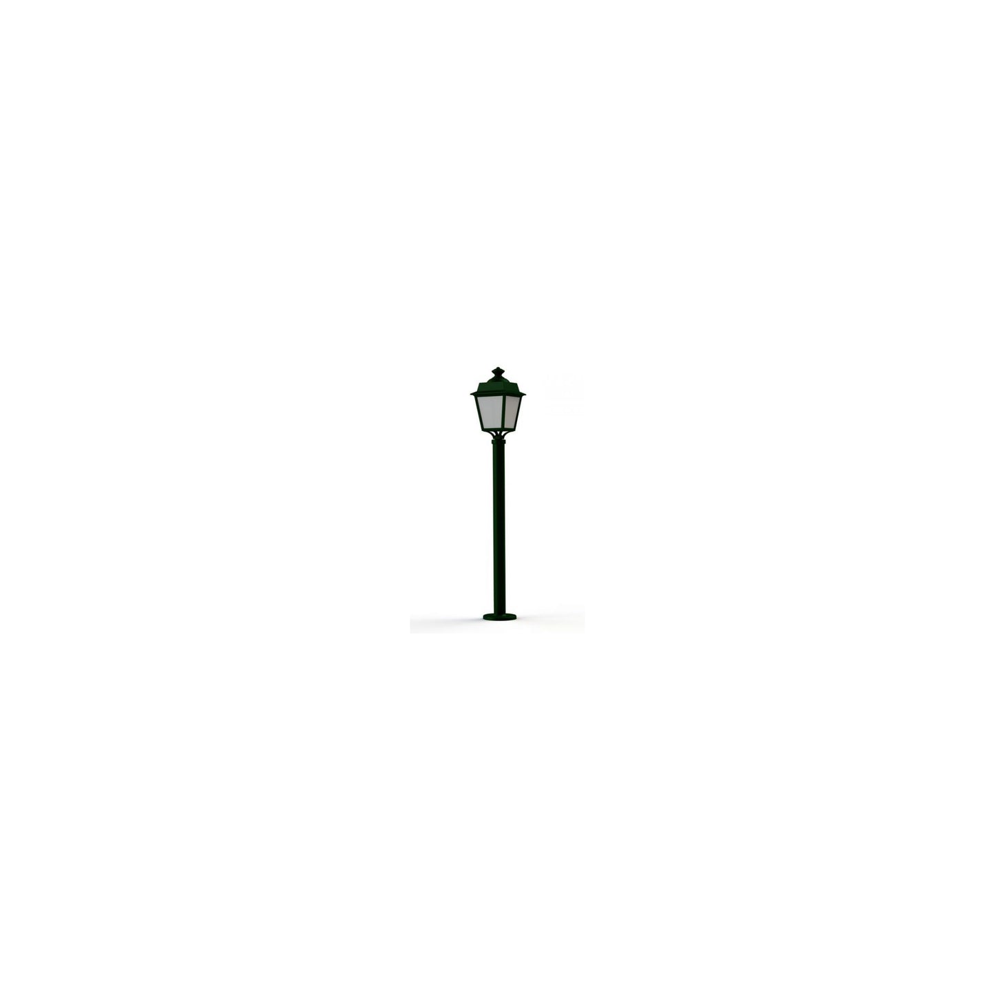 Place des Vosges 1 Evolution Model 9 Large Opal Glass Lamp Post with Minimalist lines style lantern