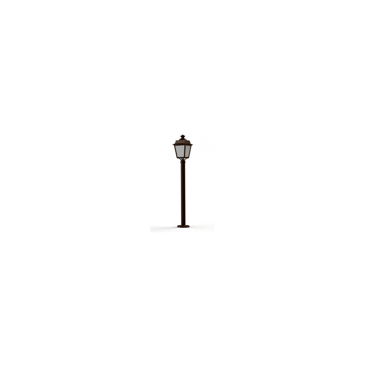 Place des Vosges 1 Evolution Model 9 Large Opal Glass Lamp Post with Minimalist lines style lantern