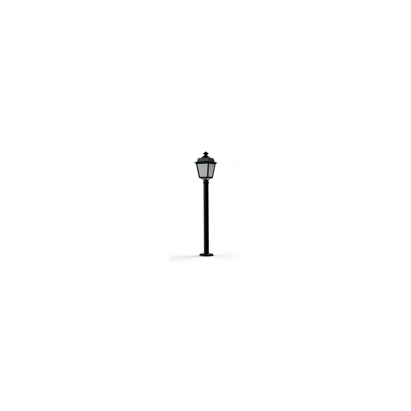 Place des Vosges 1 Evolution Model 9 Large Opal Glass Lamp Post with Minimalist lines style lantern