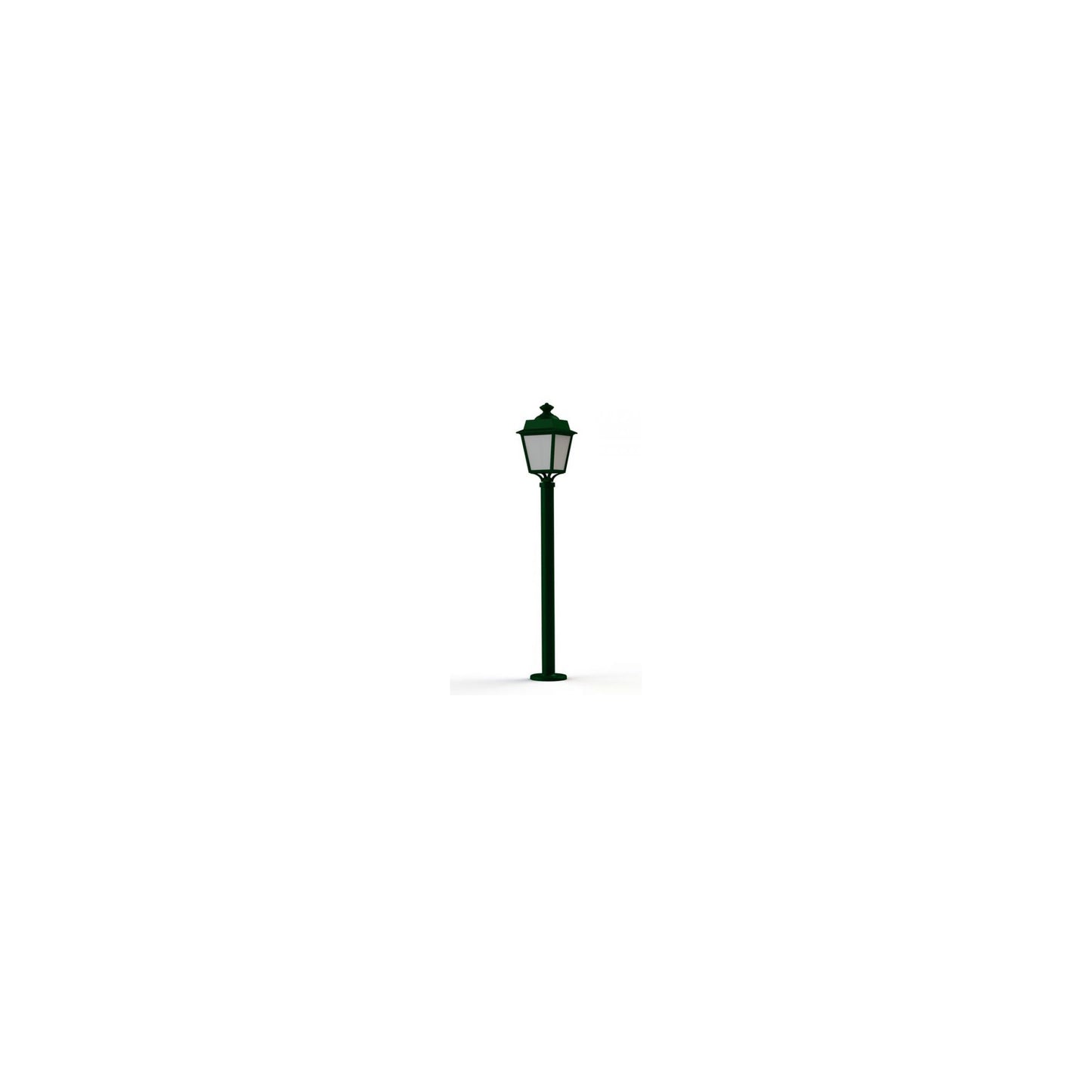 Place des Vosges 1 Evolution Model 9 Large Opal Glass Lamp Post with Minimalist lines style lantern