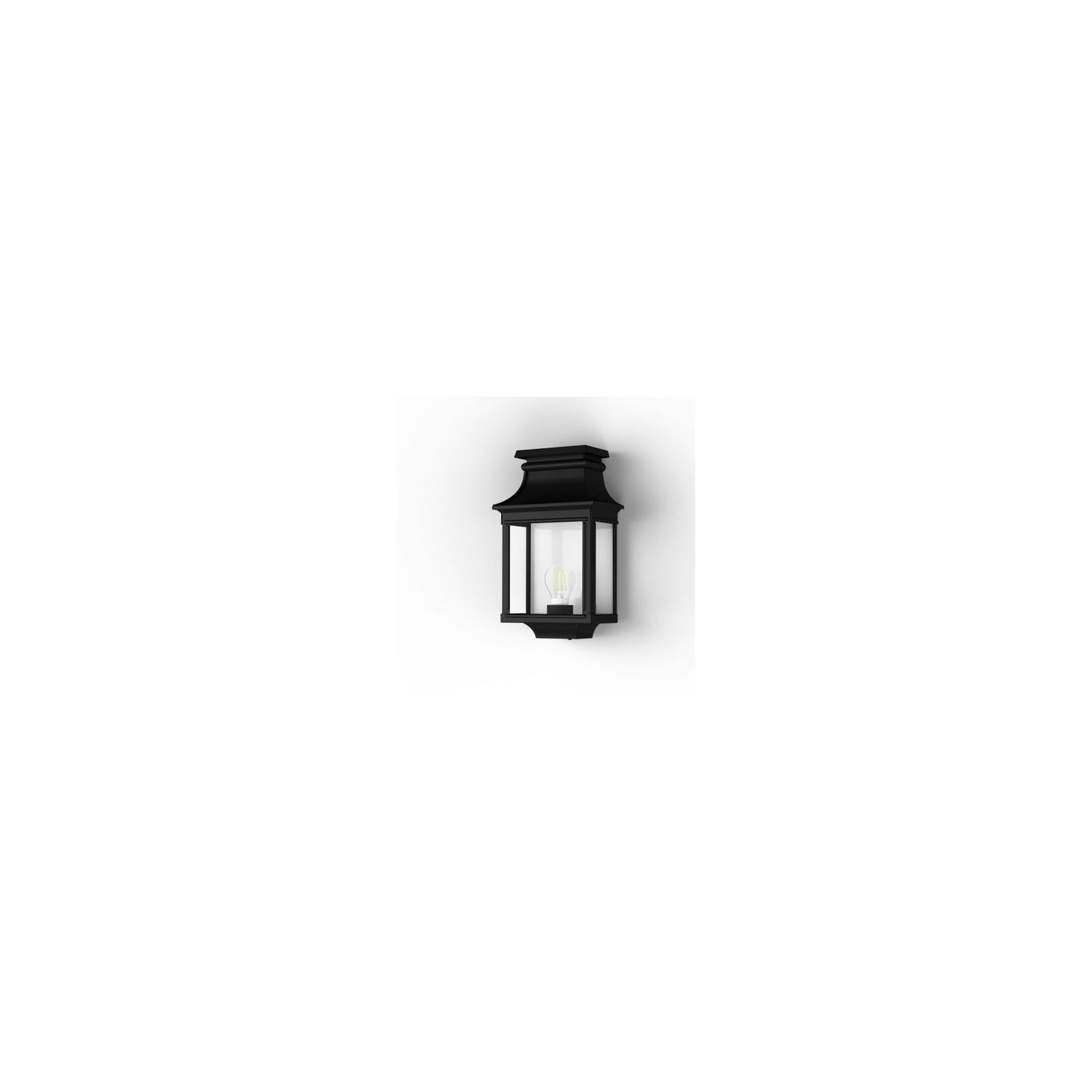 Louis Philippe 1 Clear Glass Wall Light with Three-Sided Lantern