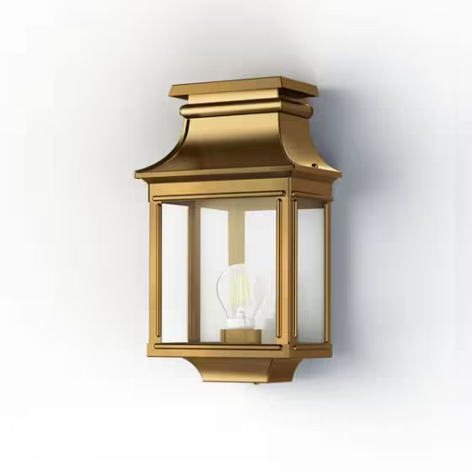 Louis Philippe 1 Clear Glass Wall Light with Three-Sided Lantern